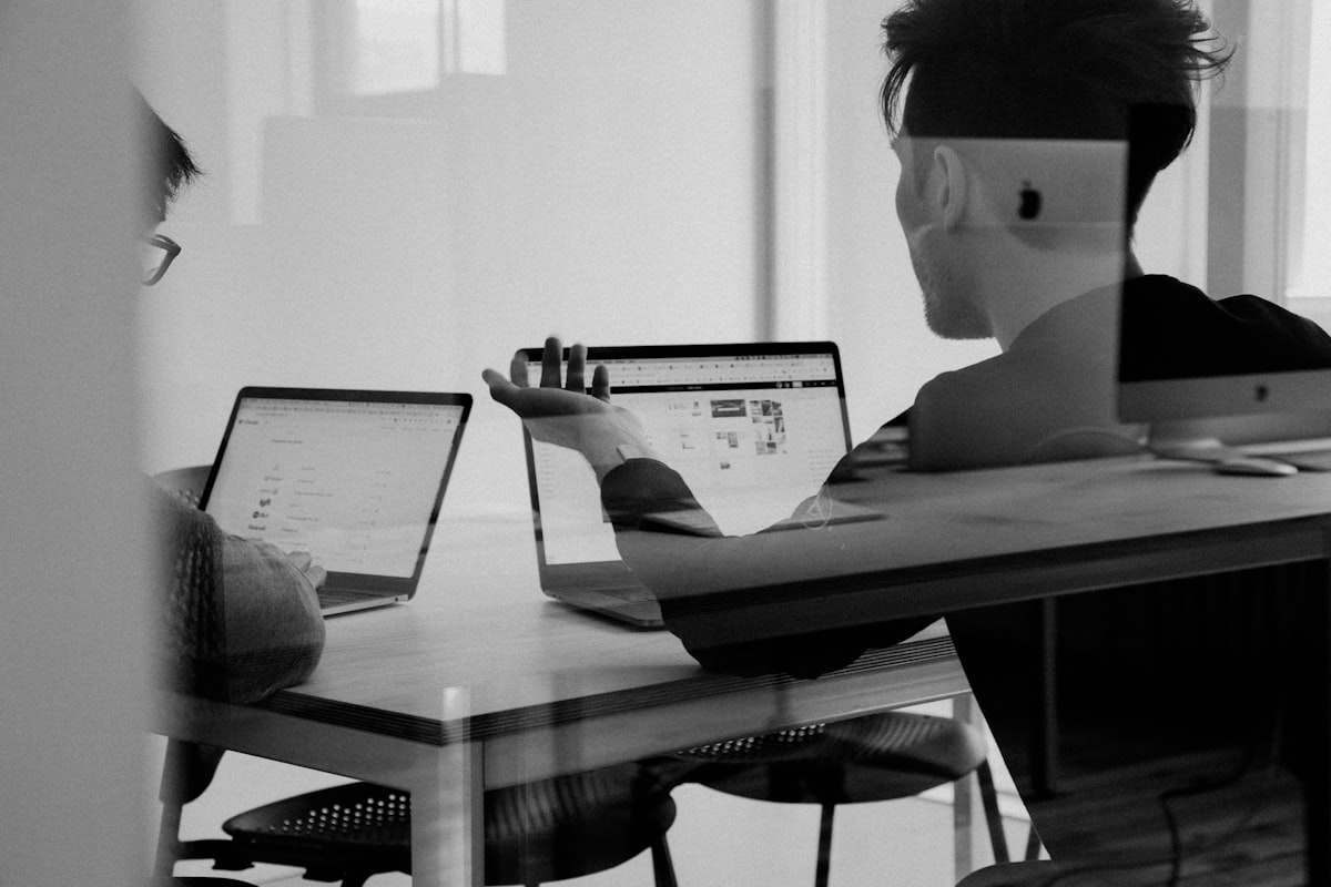 Creative team reviewing brand materials