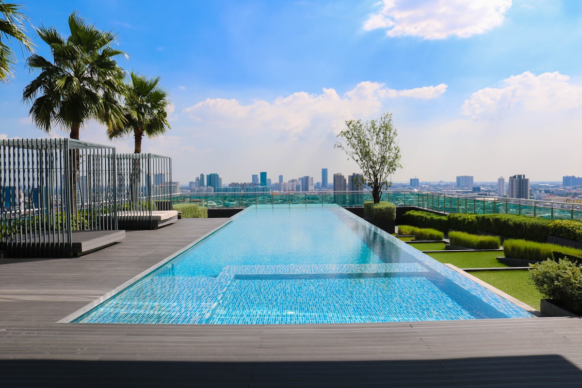 Residential swimming pool under construction